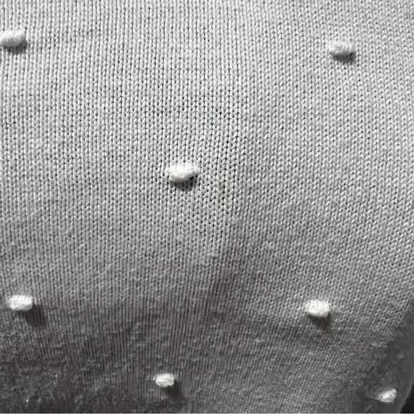 Talbots White Textured Bubble Polka Dots Sweater Size LP - Picture 2 of 7